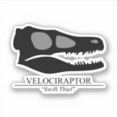 Velociraptor Skull Sticker (Voorkant)