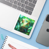 Velociraptor Sticker (Laptop met iPhone)