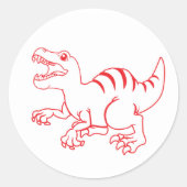 Velociraptor-Sticker Ronde Sticker (Voorkant)