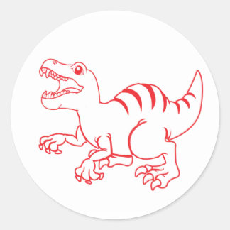 Velociraptor-Sticker Ronde Sticker