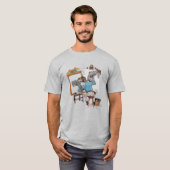 Velociraptor Triple Self Portrait T-shirt (Voorkant volledig)