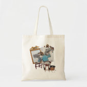 Velociraptor Triple Self Portrait Tote Bag (Voorkant)