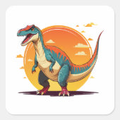 Velociraptor Vierkante Sticker (Voorkant)