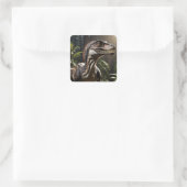 Velociraptor Vierkante Sticker (Tas)