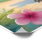 Velociraptor Waterverf Dinosaurus Kwekerij Kunst Poster (Hoek)