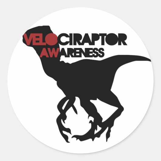 velociraptorbewustzijn ronde sticker (Voorkant)