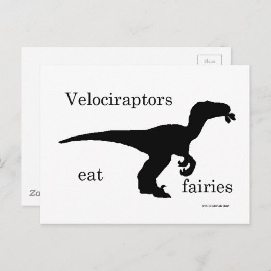 velociraptors eten fairies briefkaart (Voorkant / Achterkant)