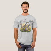 Velociraptors in een weide t-shirt (Voorkant volledig)
