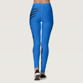 Velocity Blue Pony Horse Stallion Bronco Line Art Leggings (Achterkant)