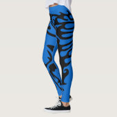Velocity Blue Pony Horse Stallion Bronco Line Art Leggings (Links)