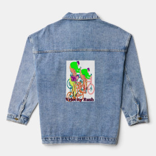 Velocity Rush-fietsraceontwerp Denim Jacket