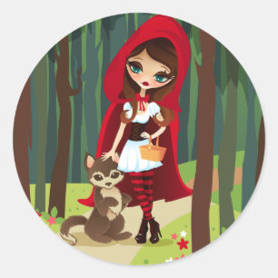 Velusa Red Riding Hood Ronde Sticker