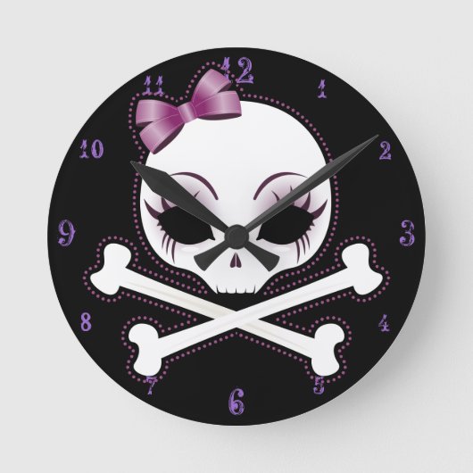 VelusaSkullie Ronde Klok (Voorkant)