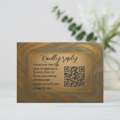 Velvet Alloy QR Code Wedding RSVP Kaart (Staand voorkant)