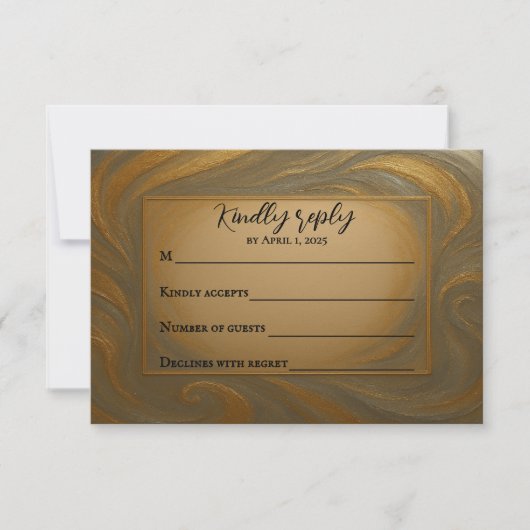 Velvet Alloy Wedding RSVP Kaart (Voorkant)