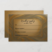 Velvet Alloy Wedding RSVP Kaart (Voorkant / Achterkant)