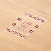 Velvet Berry Ugly Sweater Christmas Party Acryl Uitnodigingen (Laagn)