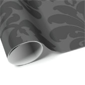 Velvet Black Damask Wrapping Paper Cadeaupapier (Rol Hoek)