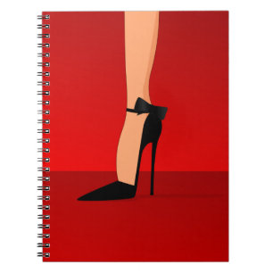 Velvet Black Shoes spiral note book Notitieboek