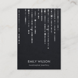 VELVET BLACK STRING LIGHTS STUD EARRING DISPLAY VISITEKAARTJE