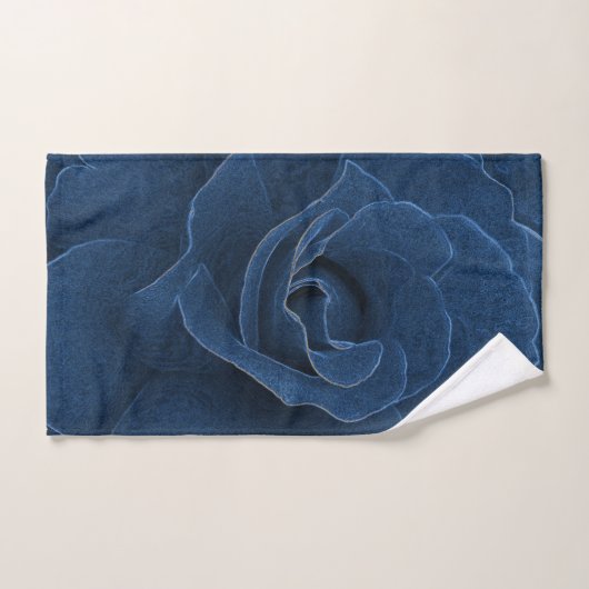 Velvet blue roos bad handdoek (Handdoek)