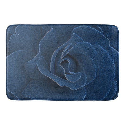 Velvet blue roos badmat (Voorkant)