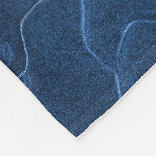 Velvet blue roos fleece deken (Hoek)