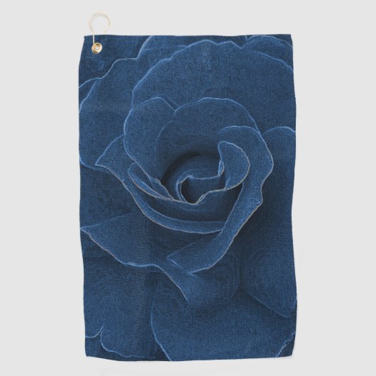 Velvet blue roos golfhanddoek (Voorkant)