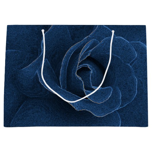 Velvet blue roos groot cadeauzakje (Voorkant)