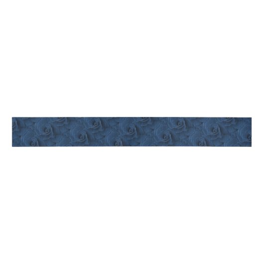 Velvet blue roos grosgrain lint (Voorkant)