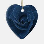 Velvet blue roos keramisch ornament (Rechts)