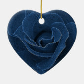 Velvet blue roos keramisch ornament (Achterkant)