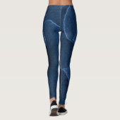 Velvet blue roos leggings (Achterkant)