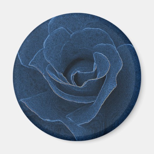 Velvet blue roos magneet (Voorkant)
