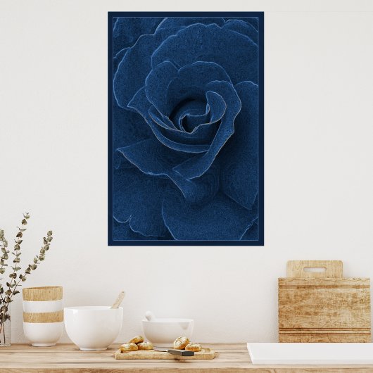 Velvet blue roos poster (Keuken)