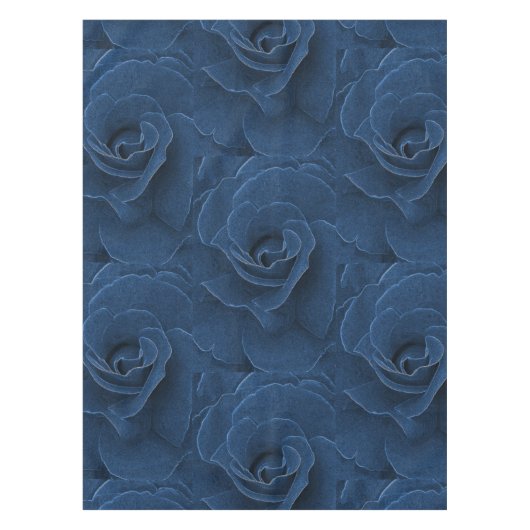 Velvet blue roos tafelkleed (Voorkant)