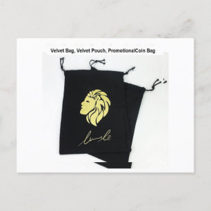 Velvet Coin Bag, Velvet Pouch, Logo printzakken Briefkaart