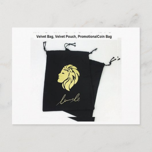 Velvet Coin Bag, Velvet Pouch, Logo printzakken Briefkaart (Voorkant)