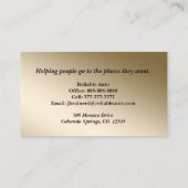 Velvet Crimson Red en Gold Auto Visitekaartje (Achterkant)