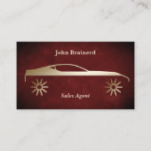 Velvet Crimson Red en Gold Auto Visitekaartje (Voorkant)