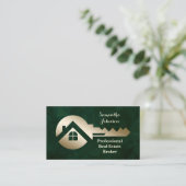 Velvet Emerald Gold Key Real Estate Visitekaartje (Staand voorkant)