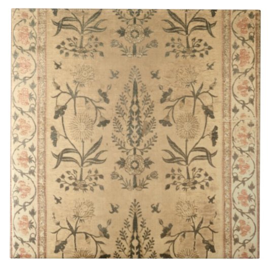 Velvet floor spread, Moghul, Shah Jahan period, 16 Tegeltje (Voorkant)