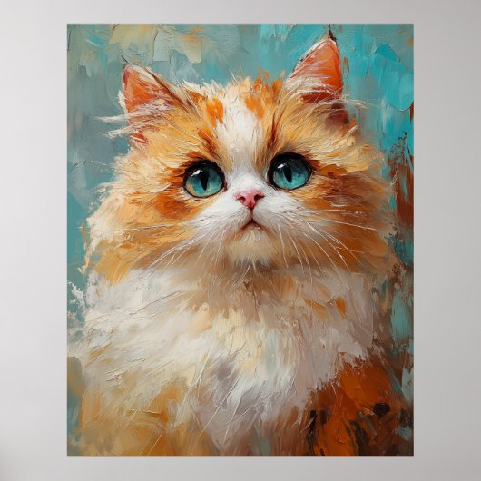 Velvet-Furred Persian Kitten Painting Poster (Voorkant)