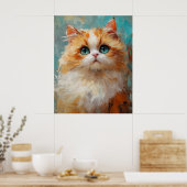 Velvet-Furred Persian Kitten Painting Poster (Keuken)