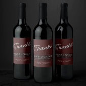 Velvet Henna Grunge | Deep Crimson Red Bedankt Wijn Etiket