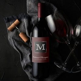 Velvet Henna Grunge | Deep Crimson Red Custom Wijn Etiket