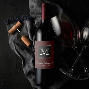 Velvet Henna Grunge   Deep Crimson Red Custom Wijn Etiket