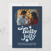 Velvet Ice Modern Blue Christmas Photo Feestdagenkaart (Voorkant)