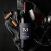 Velvet Indigo Grunge | Deep Midnight Paarse Custom Wijn Etiket