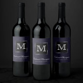 Velvet Indigo Grunge | Deep Midnight Paarse Custom Wijn Etiket